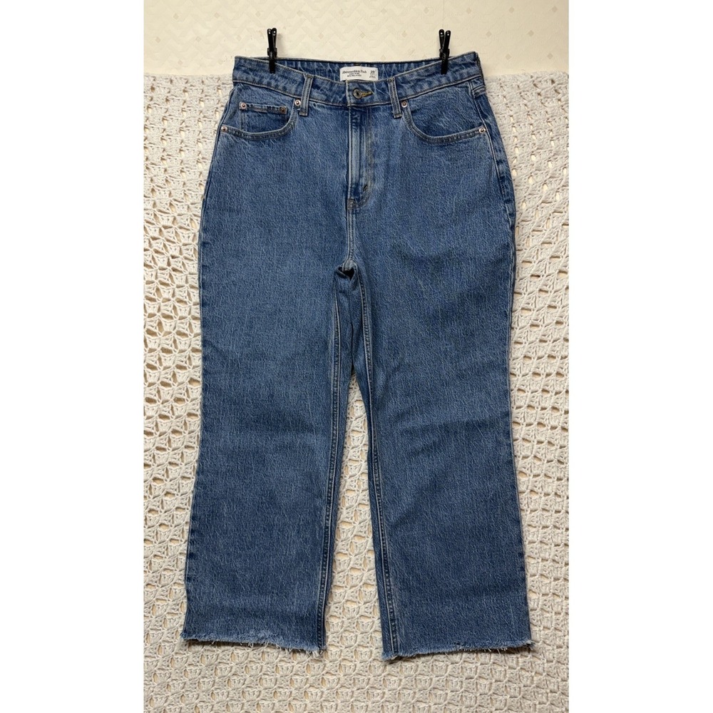 Abercrombie Fitch Cropped Jeans Women 29 Short Blue Curve 90s Relaxed High Rise